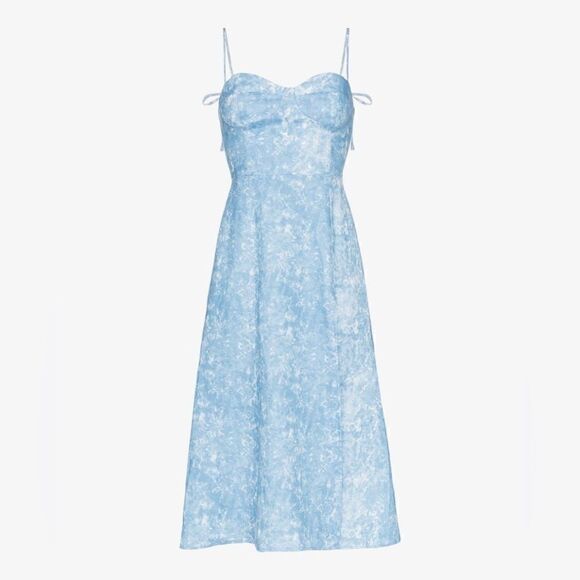 Reformation Nebraska Strappy Linen Midi Dress - Picture 6 of 11